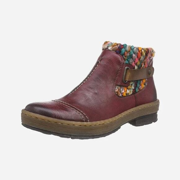 Rieker Women's 8.5 Felicitas Wine Red Booties Boots Z6784 Size 40 - Picture 1 of 12